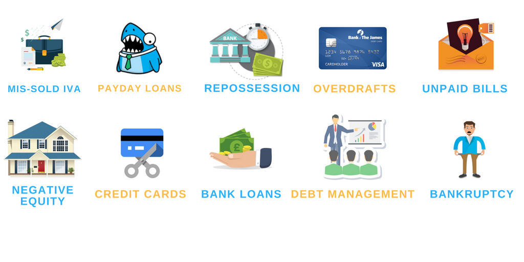 infographic about debt issues we can help with